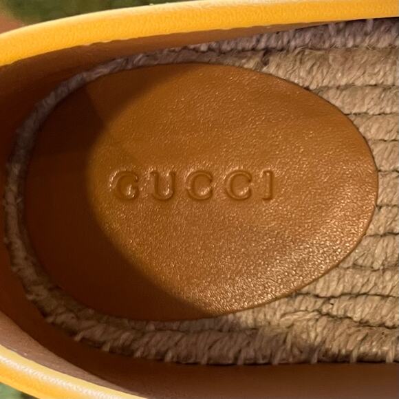 GUCCI Yellow Microguccissima Leather Espadrilles SZ 38.5 (8.5 US) - Picture 7 of 8